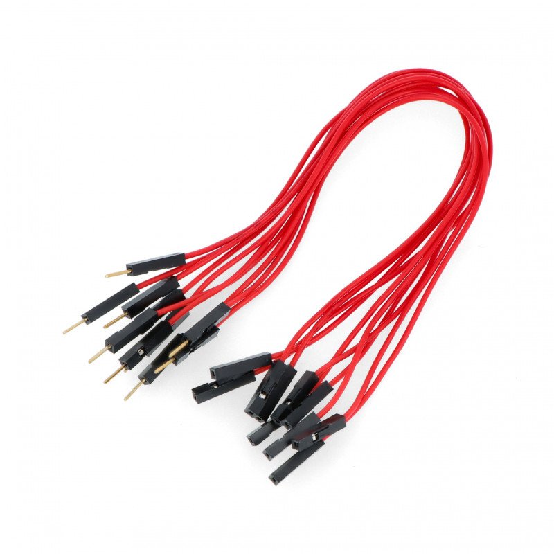 Propojovací kabely female-male 20 cm červené - 10 ks