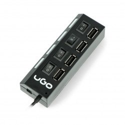 uGo HU-110 - aktivní 4portový USB 2.0 HUB s přepínačem