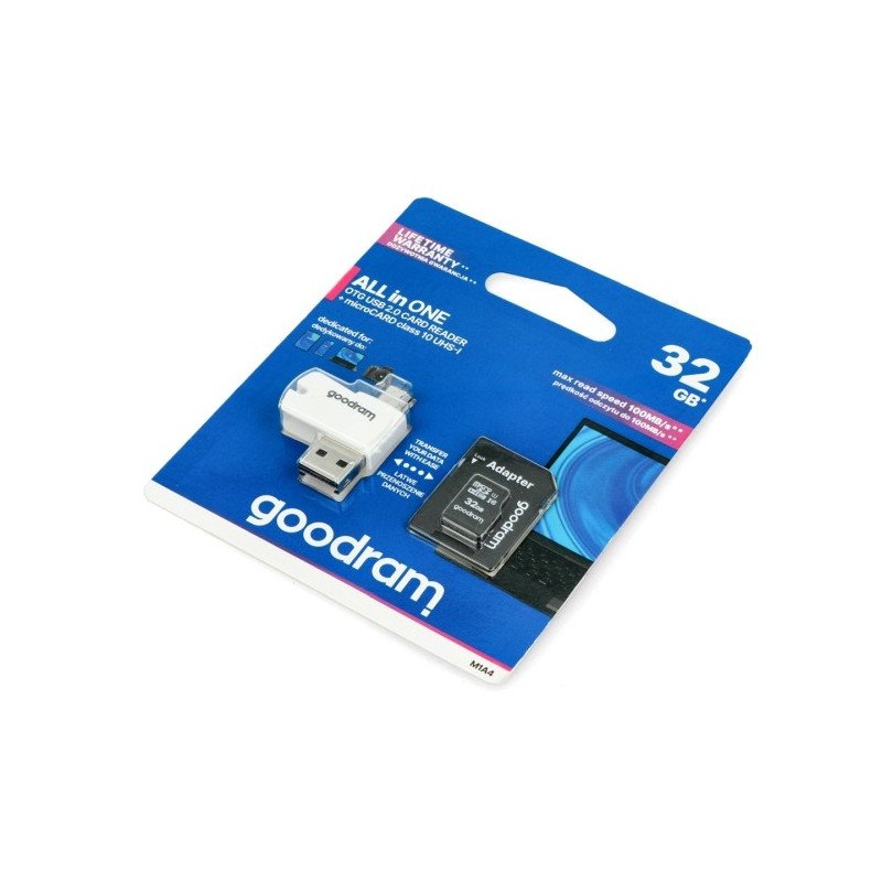 Goodram All in One - 32GB paměťová karta micro SD / SDHC třídy 10 + adaptér + čtečka OTG