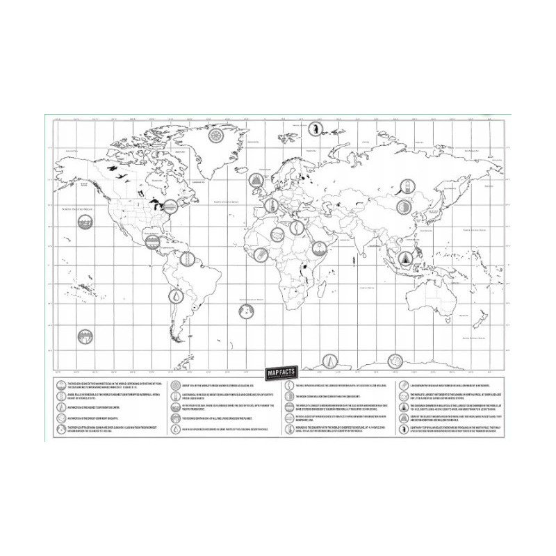 Stírací losy světa mapa B9B1 - 30x42 cm