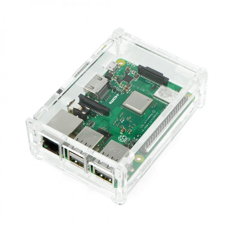 Pouzdro Raspberry Pi Model B + průhledné s krytem