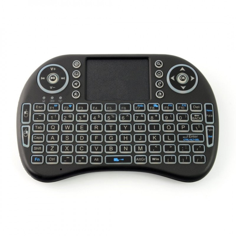 Bezdrátová klávesnice + touchpad Mini Key - černá s podsvícením