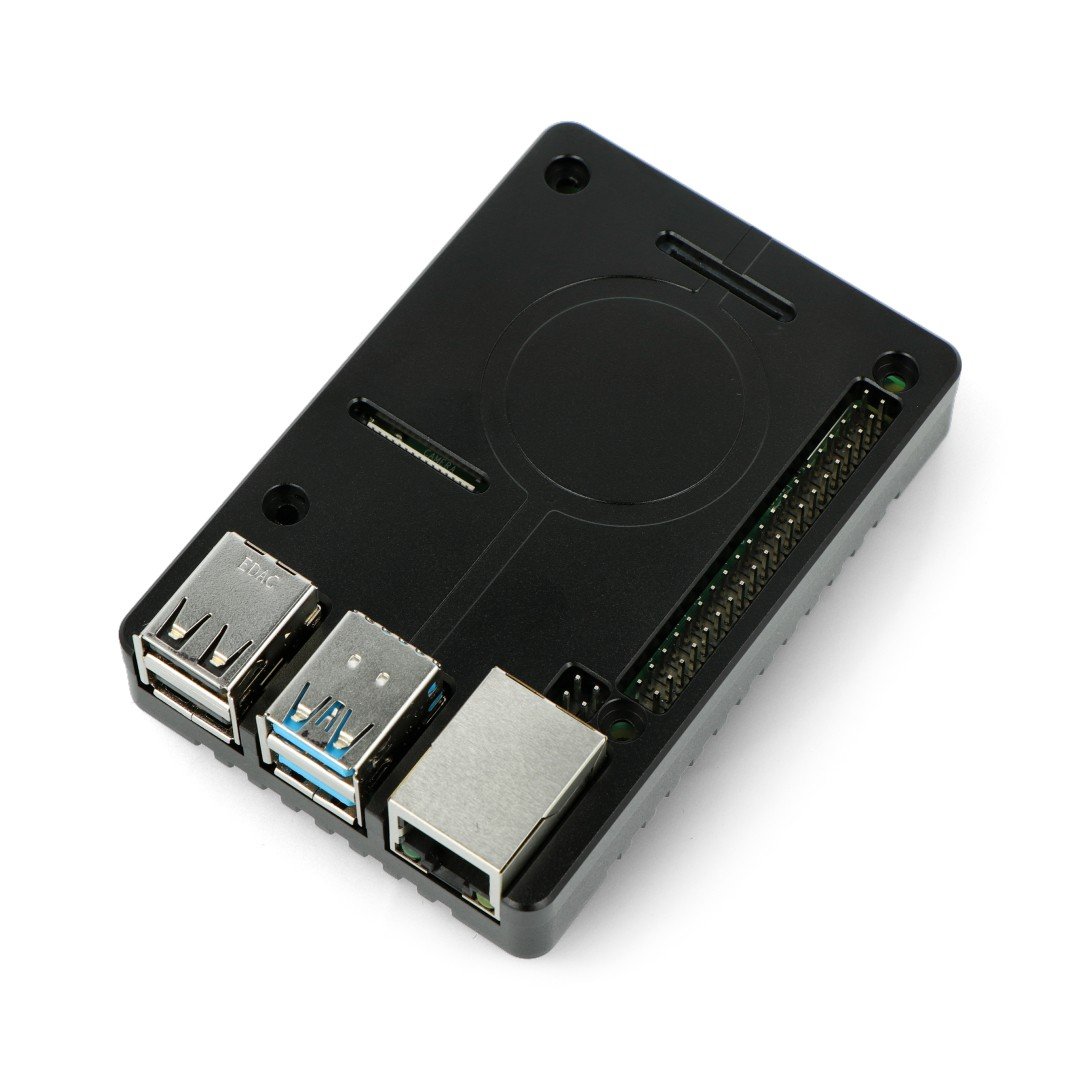 Pouzdro Raspberry Pi model 4B - hliník - LT-4BA05 - černé