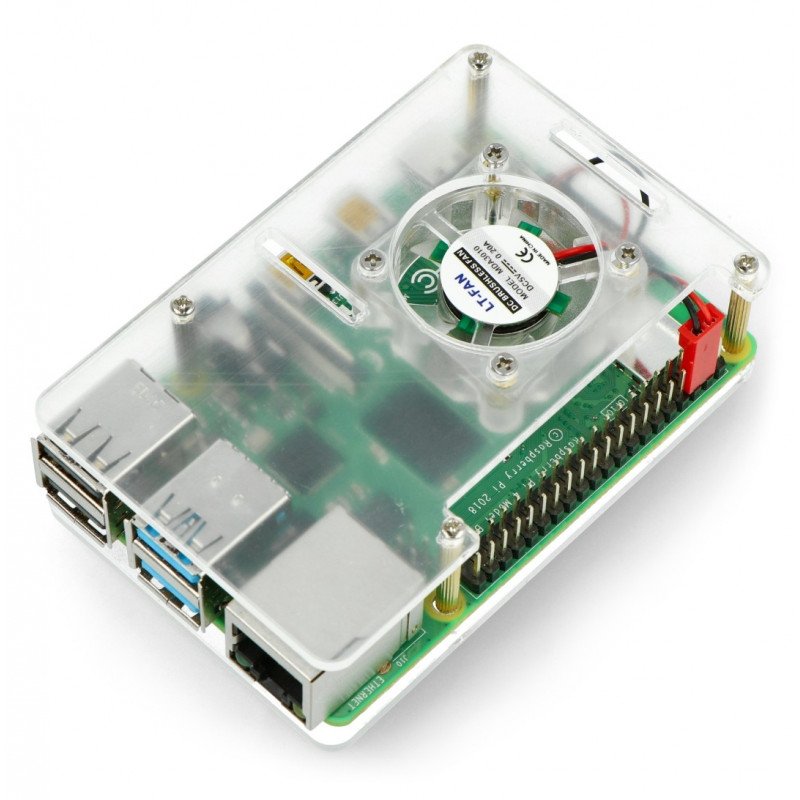 Ventilátor 30x30x10mm - pro pouzdro Raspberry Pi - s podsvícením
