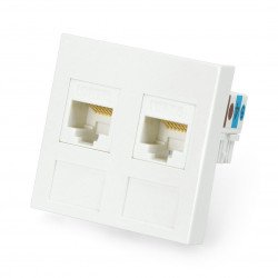 Zapuštěná zásuvka 45x45mm 2x RJ45 + Keystone Cat.6 UTP - bílá