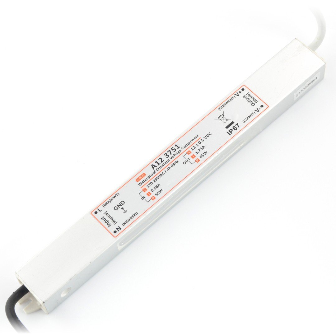 Napájecí zdroj pro LED pásek 12V / 3,75A / 45W