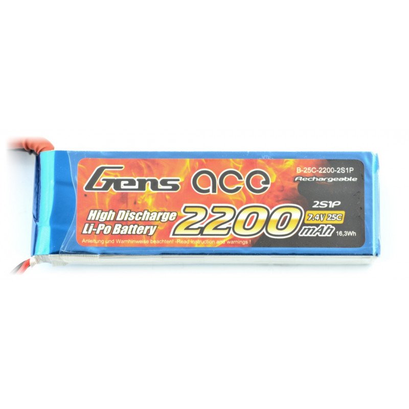 LiPol Gens Ace 2200mAh 25C 2S 7,4V balení