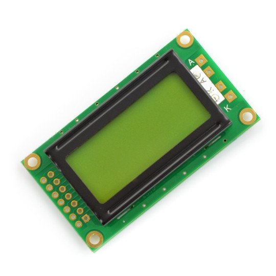 LCD displej 2x8 znaků zelený