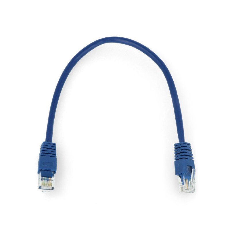 Ethernet Patchcord UTP 5e 0,25m - modrý