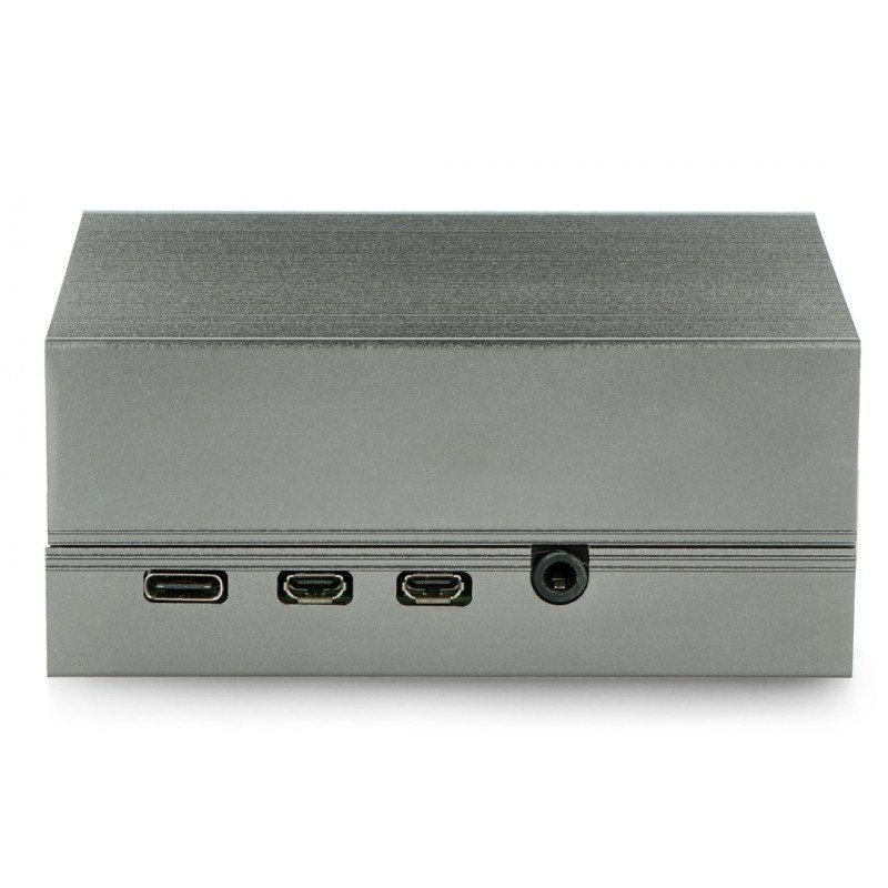 Pouzdro pro Raspberry Pi 4B - kovové - stříbrné - LT-4BA06