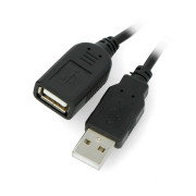 Prodlužovací kabel USB A - A s vypínačem, černý - 0,5 m