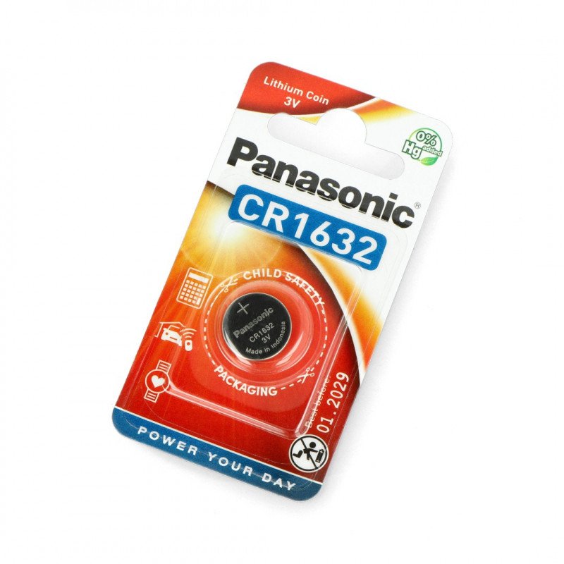 CR1632 3V lithiová baterie Panasonic - 5 kusů.