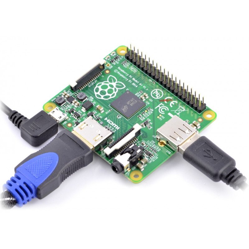 Raspberry Pi Model A + 256 MB RAM se systémem paměťové karty +