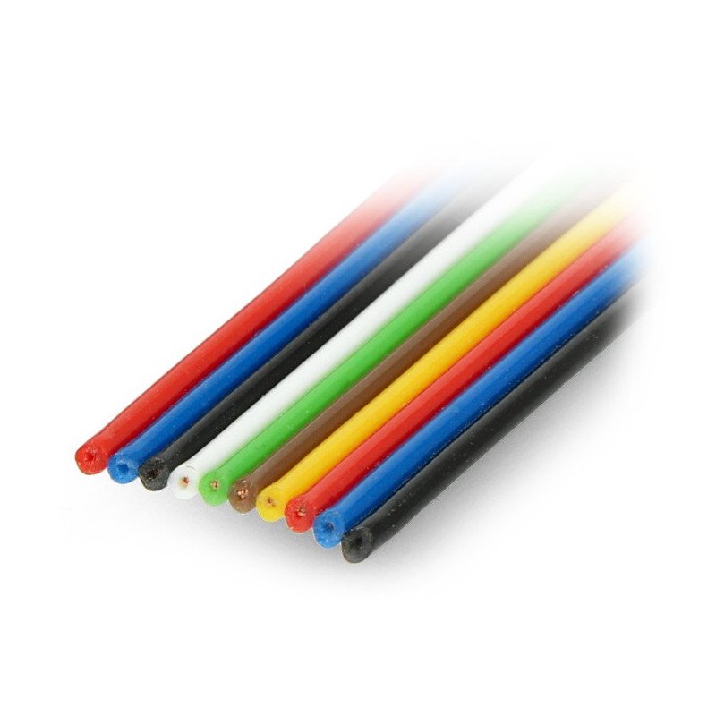 Plochý kabel TLWY - 10x0,22mm² / AWG 24 - vícebarevný - 50m