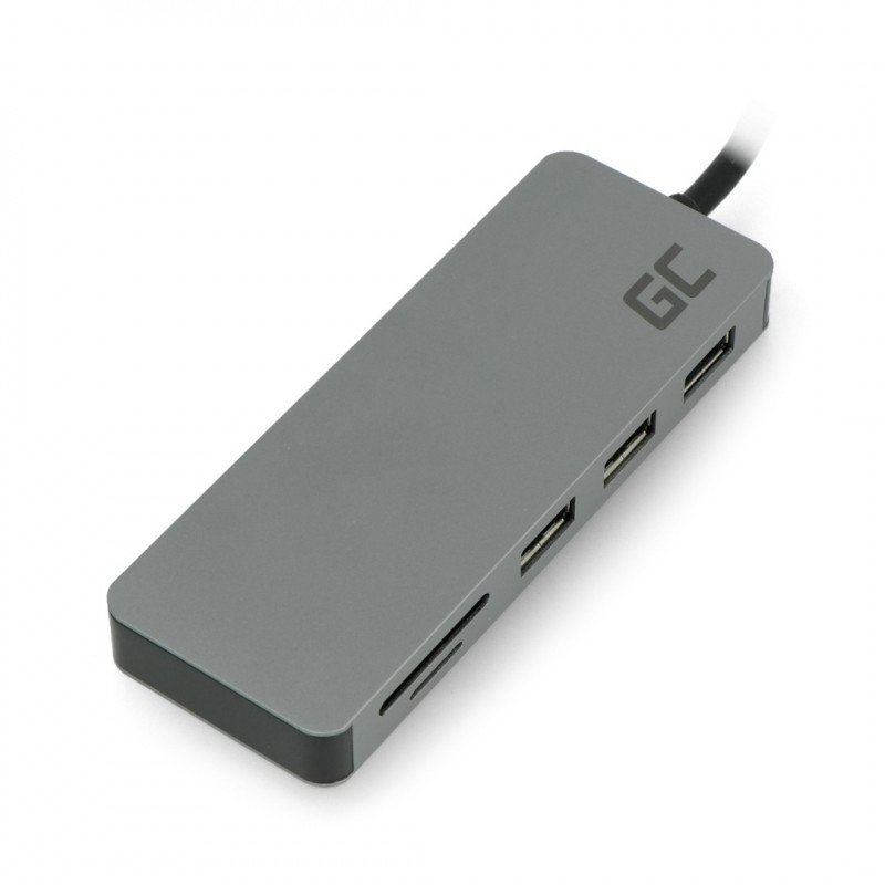 Rozbočovač - dokovací stanice Green Cell USB-C / HDMI / DEX / SD / microSD / USB 3.0 / USB 2.0