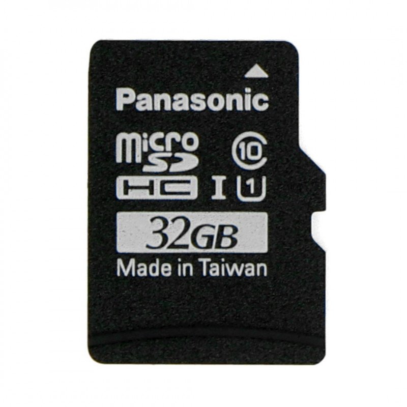 Paměťová karta microSD Panasonic 32 GB 40 MB / s třída A1 (bez adaptéru) + systém Raspbian pro Raspberry Pi 4B / 3B + / 3B / 2B