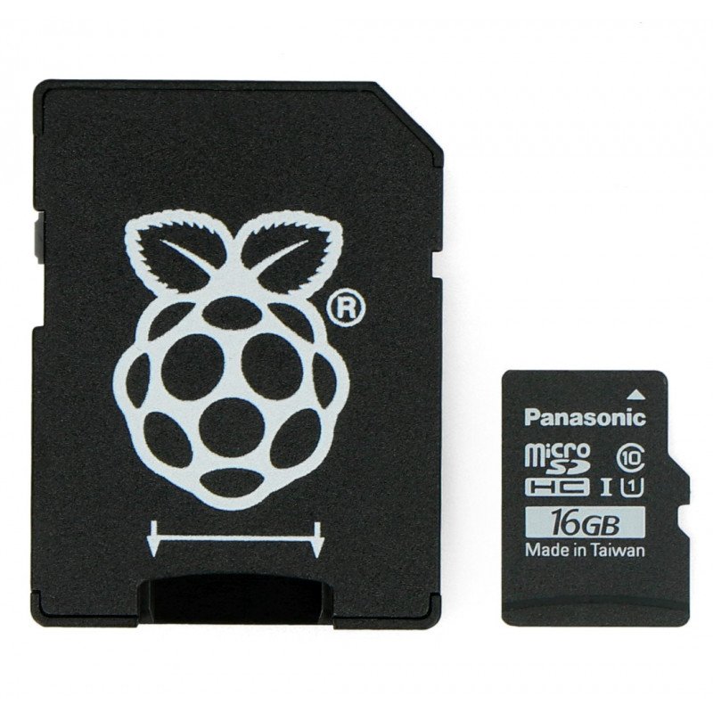 Paměťová karta microSD Panasonic 16 GB 40 MB / s třída 10 + Raspbian systém pro Raspberry Pi 4B / 3B + / 3B / 2B / Zero