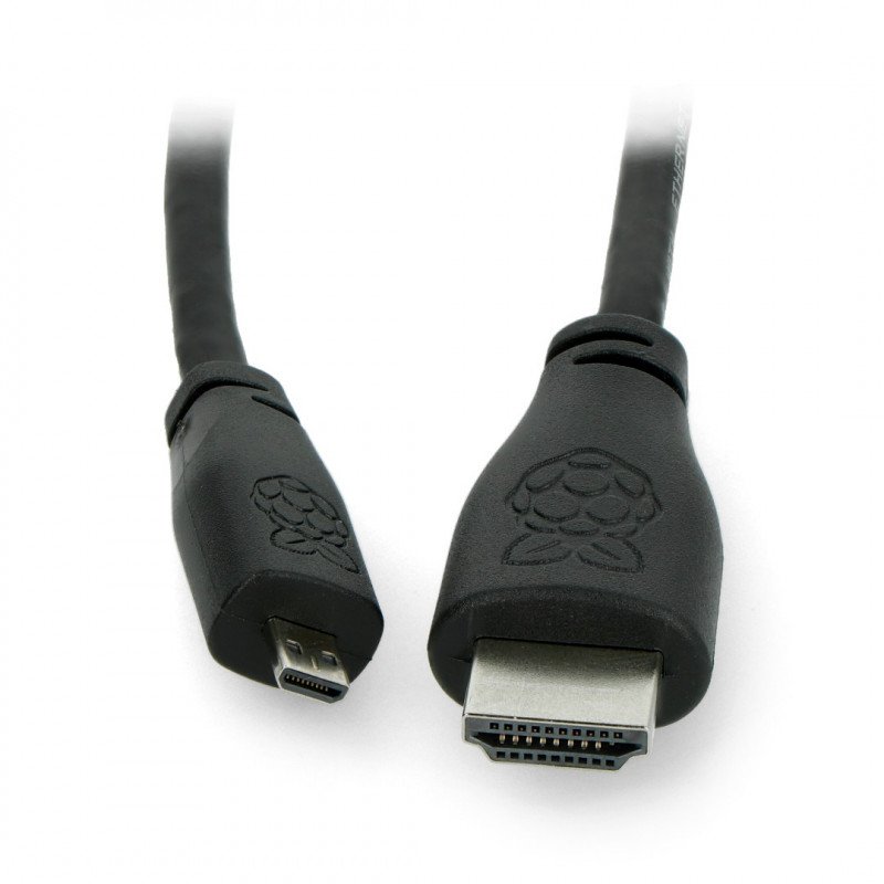 MicroHDMI - kabel HDMI - originální pro Raspberry Pi 4 - 2 m - černý