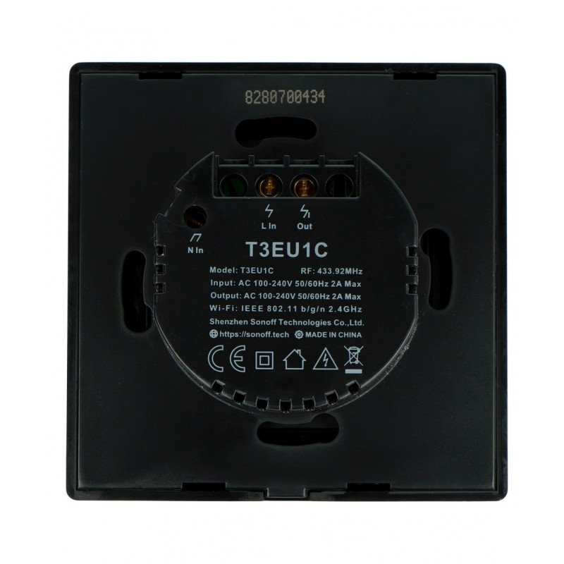 Sonoff T3EU1C-TX - nástěnný spínač - 433 MHz / WiFi - 1 kanál *