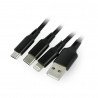 Kabel USB 3v1 - Micro USB USB typu C Lightning M-Life 1m - černý - zdjęcie 1