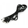 Kabel USB 3v1 - Micro USB USB typu C Lightning M-Life 1m - černý - zdjęcie 2