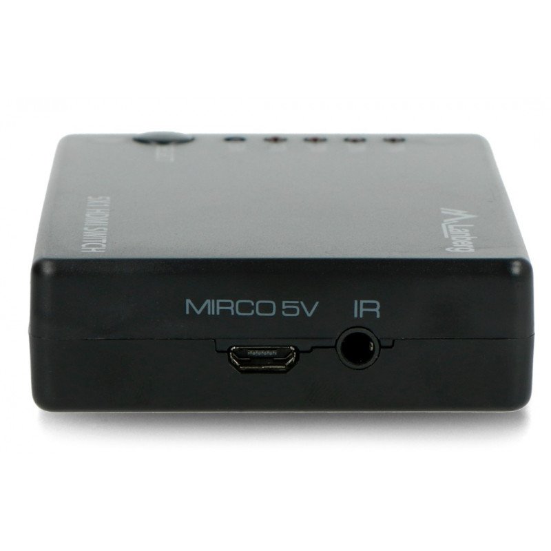 Přepínač videa - 5 portů HDMI - s dálkovým ovládáním a IR přijímačem - port microUSB - Lanberg SWV-HDMI-0005