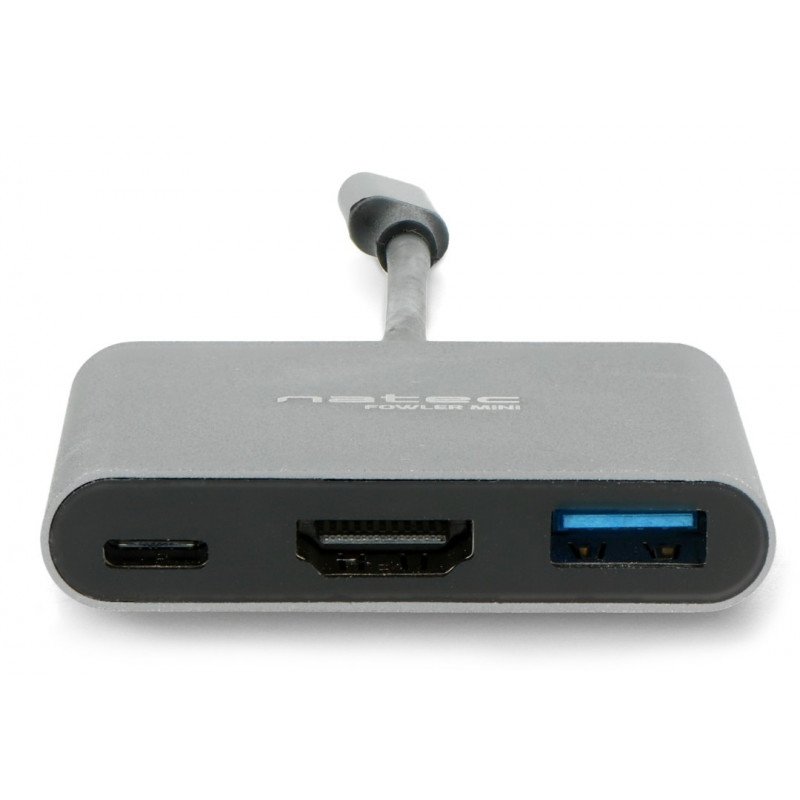 Hub - Multiport Natec Fowler Mini - USB-C PD HDMI - šedý