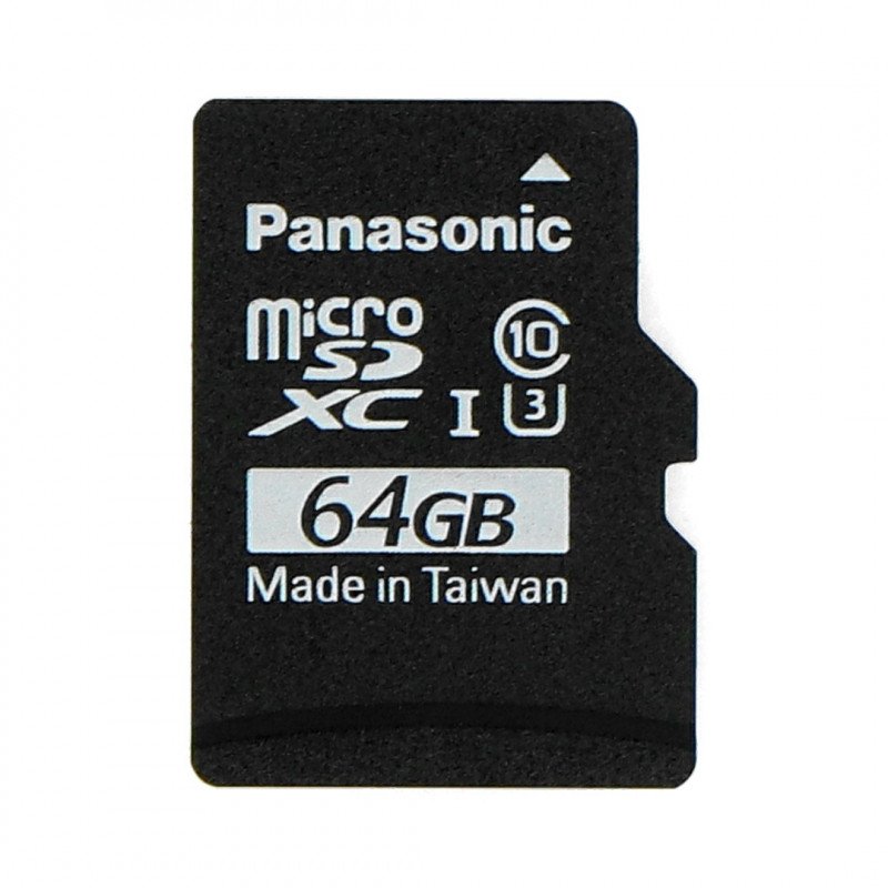 Paměťová karta microSD Panasonic 64 GB 40 MB / s třída A1 + Raspbian systém pro Raspberry Pi 4B / 3B + / 3B / 2B / Zero