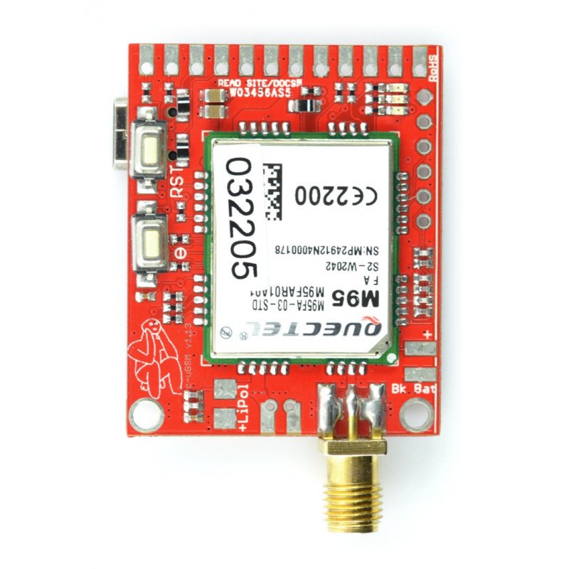 GSM GPRS dual SIM modul - c-uGSM μ-shield v.1.13 - pro Arduino a Raspberry Pi - SMA konektor