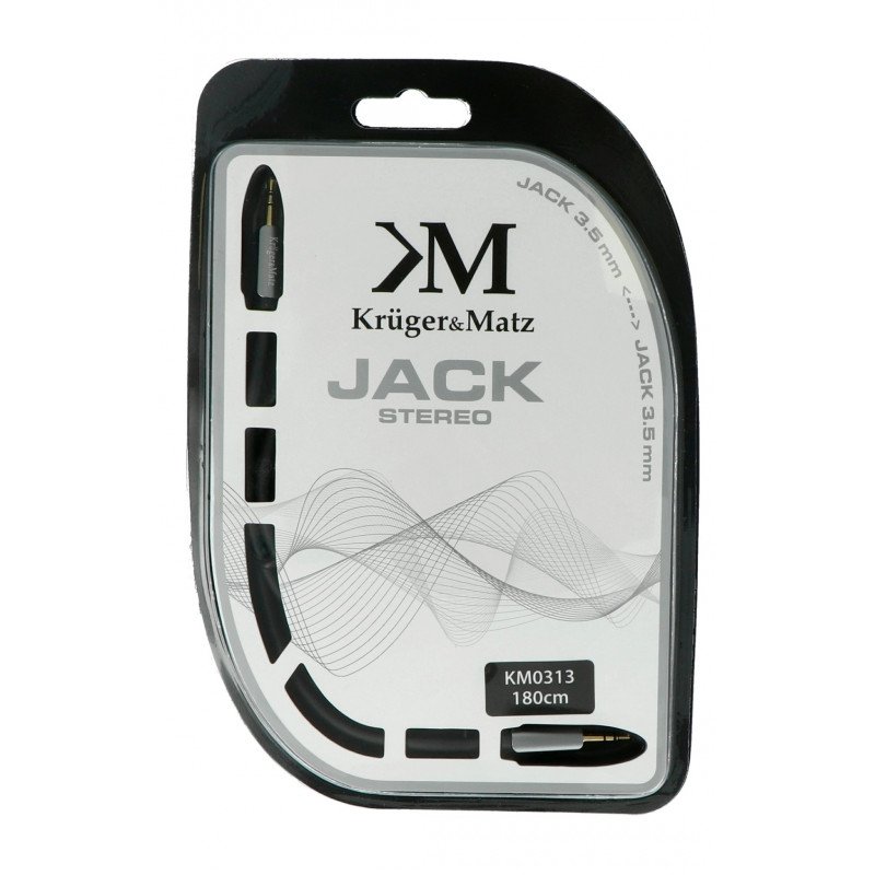 Kruger & Matz Jack 3,5 mm stereofonní černý - kabel 1,8 m