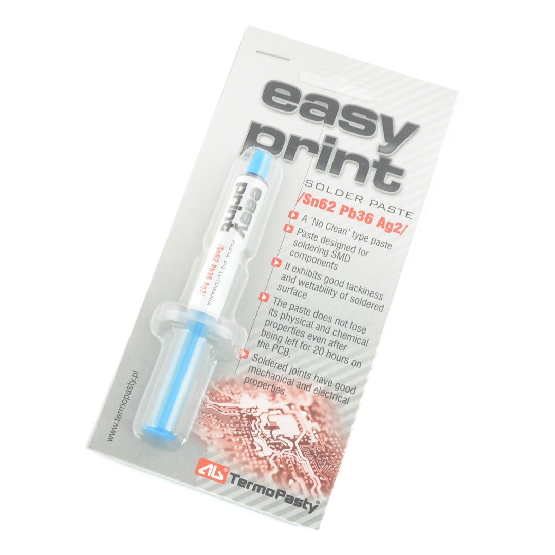 Easy Print Sn62Pb36Ag2 pájecí pasta - stříkačka o objemu 1,4 ml