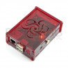Květinové pouzdro Raspberry Pi Model B - transparentní červená - zdjęcie 1