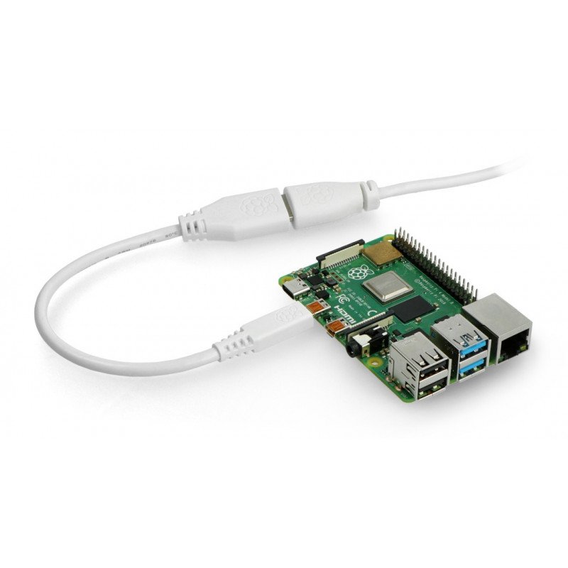 MicroHDMI - originální adaptér HDMI pro Raspberry Pi 4B - 235 mm - bílý