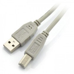 Kabel USB A - B - 1,8 m - šedý