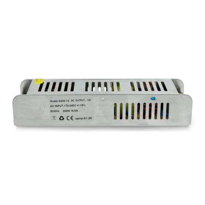 Napájecí zdroj pro LED pásky a pásky 12V / 16,7A / 200W - SLIM