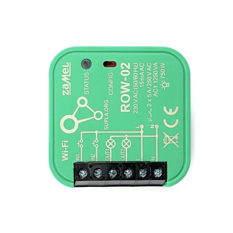 Zamel Supla ROW-02 - 2x 230V WiFi relé - aplikace pro Android / iOS