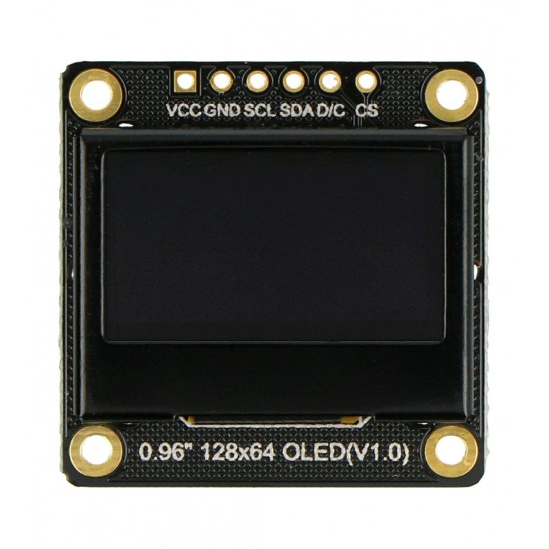 OLED displej, monochromatický grafický 0,96 '' 128x64px I2C / SPI - DFRobot DFR0650