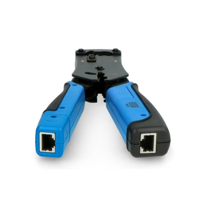 Krimpovací kleště pro konektory RJ45, RJ12, RJ11 + tester kabelů - Lanberg NT-0203