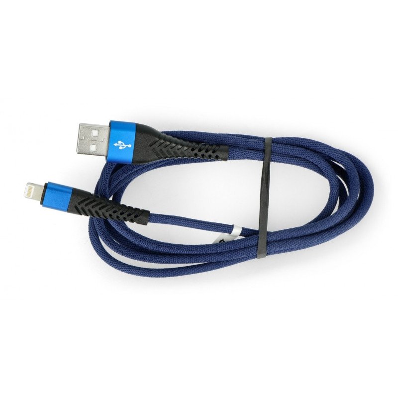 Kabel eXtreme Spider USB A - Lightning pro iPhone / iPad / iPod 1,5 m - modrý