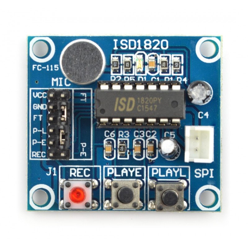 Modul ISD1820 pro záznam zvuku s reproduktorem pro Arduino