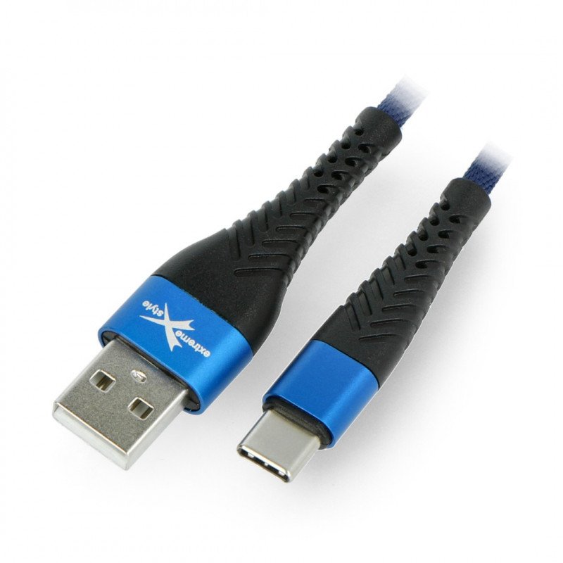 Kabel EXtreme Spider USB A - USB C - 1,5 m - modrý