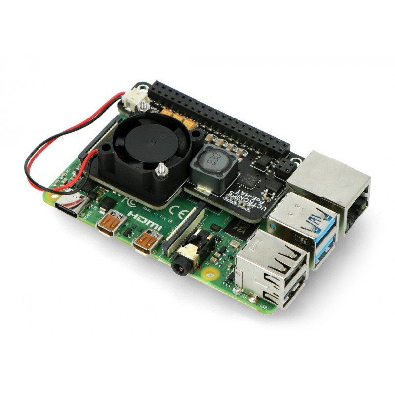 UCTRONICS Mini PoE Hat - PoE napájecí modul pro ventilátor Raspberry Pi 4B / 3B + / 3B + *