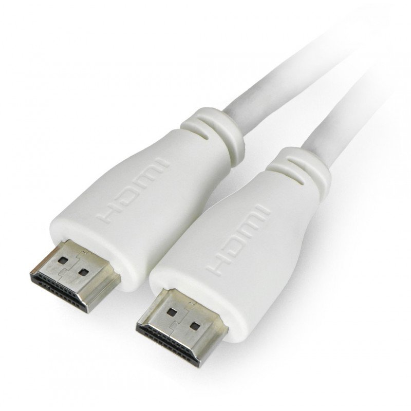 Kabel HDMI 2.0 - 2 m dlouhý - oficiální pro Raspberry Pi - bílý