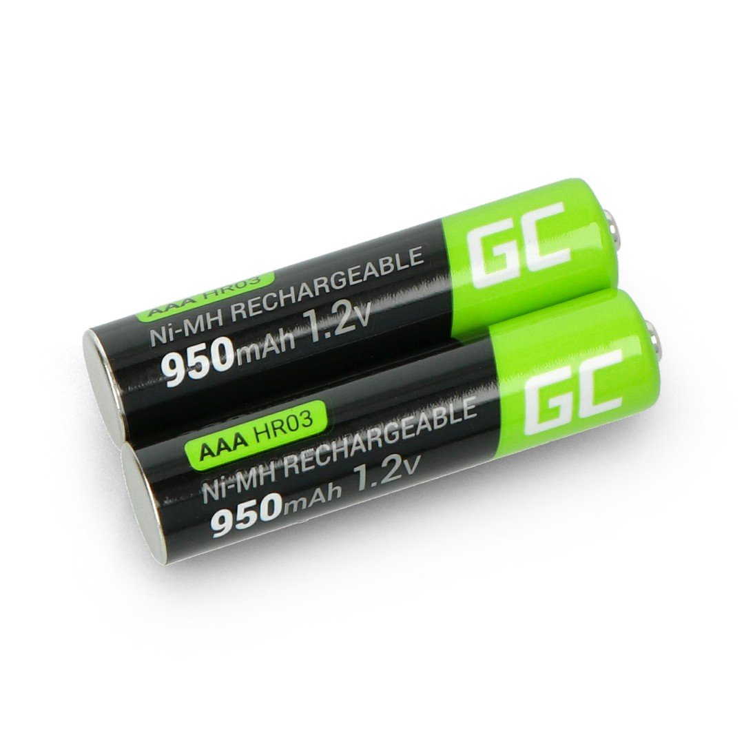 16x Piles AAA R3 950mAh Ni-MH Batteries rechargeables Green Cell - Green  Cell