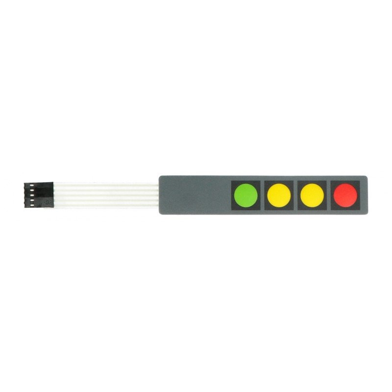 Klávesnice s membránovým spínačem 4 klávesy červená / žlutá / žlutá / zelená
