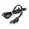 Kabel Maxlife Nylon 3v1 USB typu A - microUSB + blesk + USB typu C - černý - 1m - zdjęcie 3