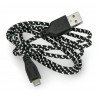 Kabel USB - microUSB, opletený 1m - zdjęcie 3
