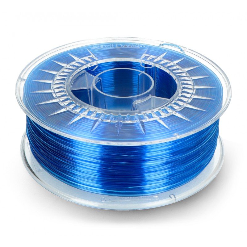 Filament Devil Design PETG 1,75 mm 1 kg - super modrý průhledný
