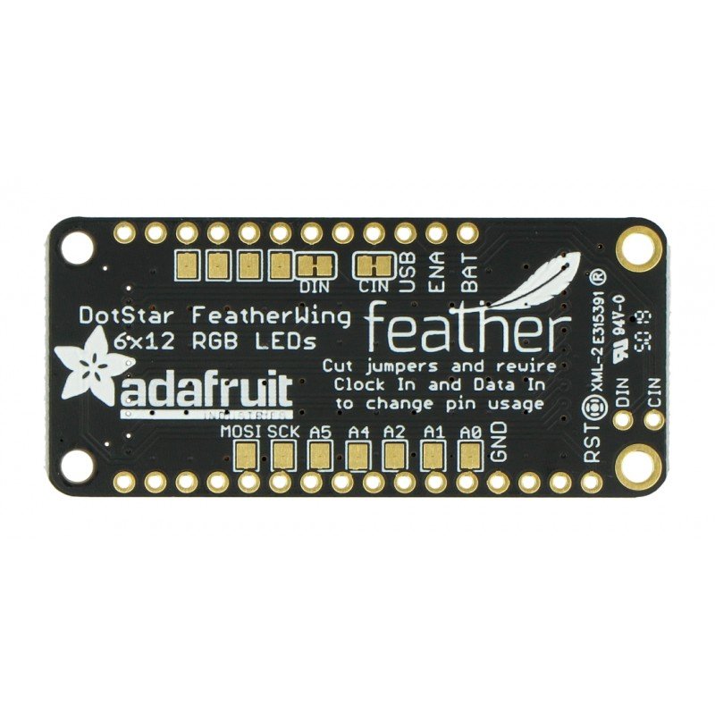 FeatherWing DotStar - 6x12 RGB LED matice - překrytí pro