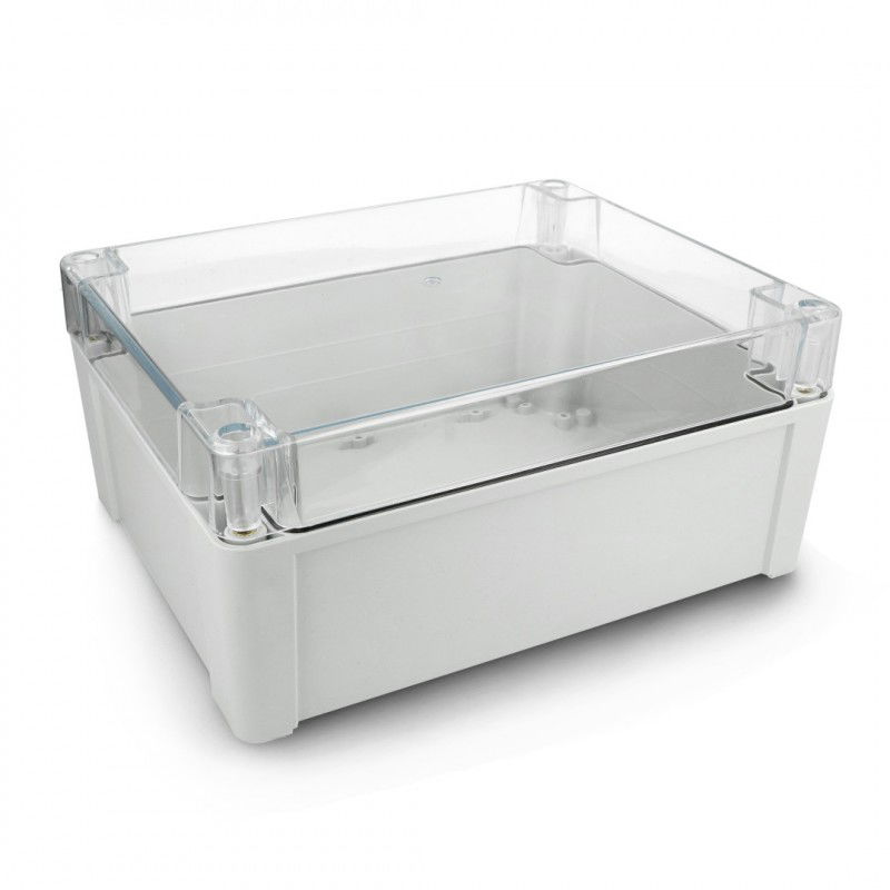 Kradex Kit - Hermetická skříň ZP240.190.105SJp HTM PC s mosaznými průchodkami - pro montáž na zeď - lehká